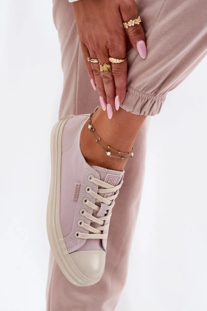 Big Star Shoes Trampki Damskie Big Star RR274732 Jasnoróżowe Różowy