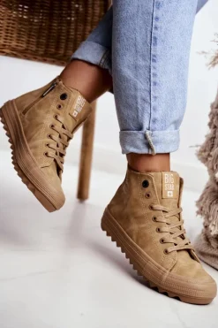 Trampki Ocieplane|Trampki Damskie Big Star></noscript>Big Star Shoes Trampki Damskie Big Star Wysokie Ocieplane Camel GG274072