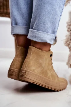 Trampki Ocieplane|Trampki Damskie Big Star></noscript>Big Star Shoes Trampki Damskie Big Star Wysokie Ocieplane Camel GG274072