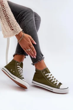 Sale Trampki Damskie Ciemnozielone Socerio Damskie Trampki Damskie Niskie