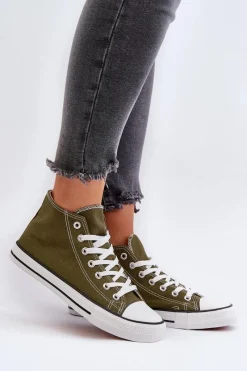 Sale Trampki Damskie Ciemnozielone Socerio Damskie Trampki Damskie Niskie