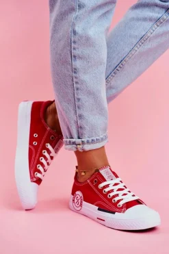 Best Cross Jeans Trampki Damskie Czerwone FF2R4074C