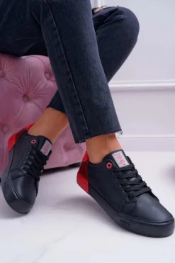 Trampki Damskie Cross Jeans>Cross Jeans Trampki Damskie Czarne EE2R4019C