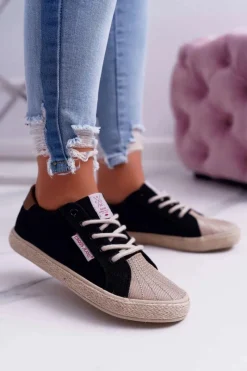 Trampki Damskie Niskie>Cross Jeans Trampki Damskie Czarne DD2R4093