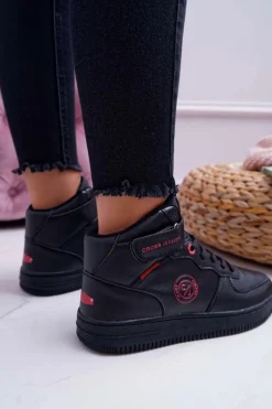 Sale Trampki Damskie Wysokie Czarne EE2R4147C Damskie Trampki Damskie Cross Jeans|Trampki Damskie Wysokie