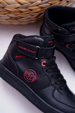 Sale Trampki Damskie Wysokie Czarne EE2R4147C Damskie Trampki Damskie Cross Jeans|Trampki Damskie Wysokie