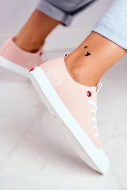 Trampki Damskie Cross Jeans>Cross Jeans Trampki Damskie Różowe FF2R4019C