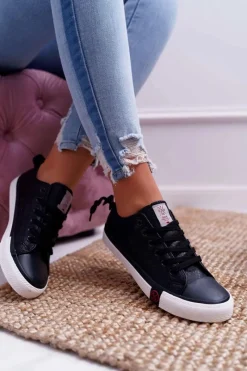 Trampki Damskie Cross Jeans>Cross Jeans Trampki Damskie Czarne DD2R4060