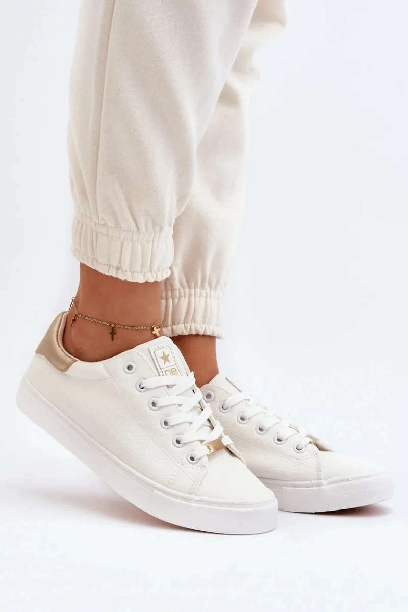 Sale Evento Trampki Damskie Eko Skóra Białe Tiraelle Biały