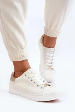 Sale Evento Trampki Damskie Eko Skóra Białe Tiraelle Biały