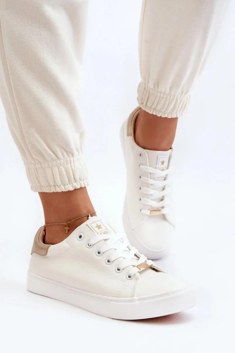 Sale Evento Trampki Damskie Eko Skóra Białe Tiraelle Biały