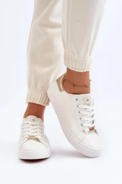 Sale Evento Trampki Damskie Eko Skóra Białe Tiraelle Biały