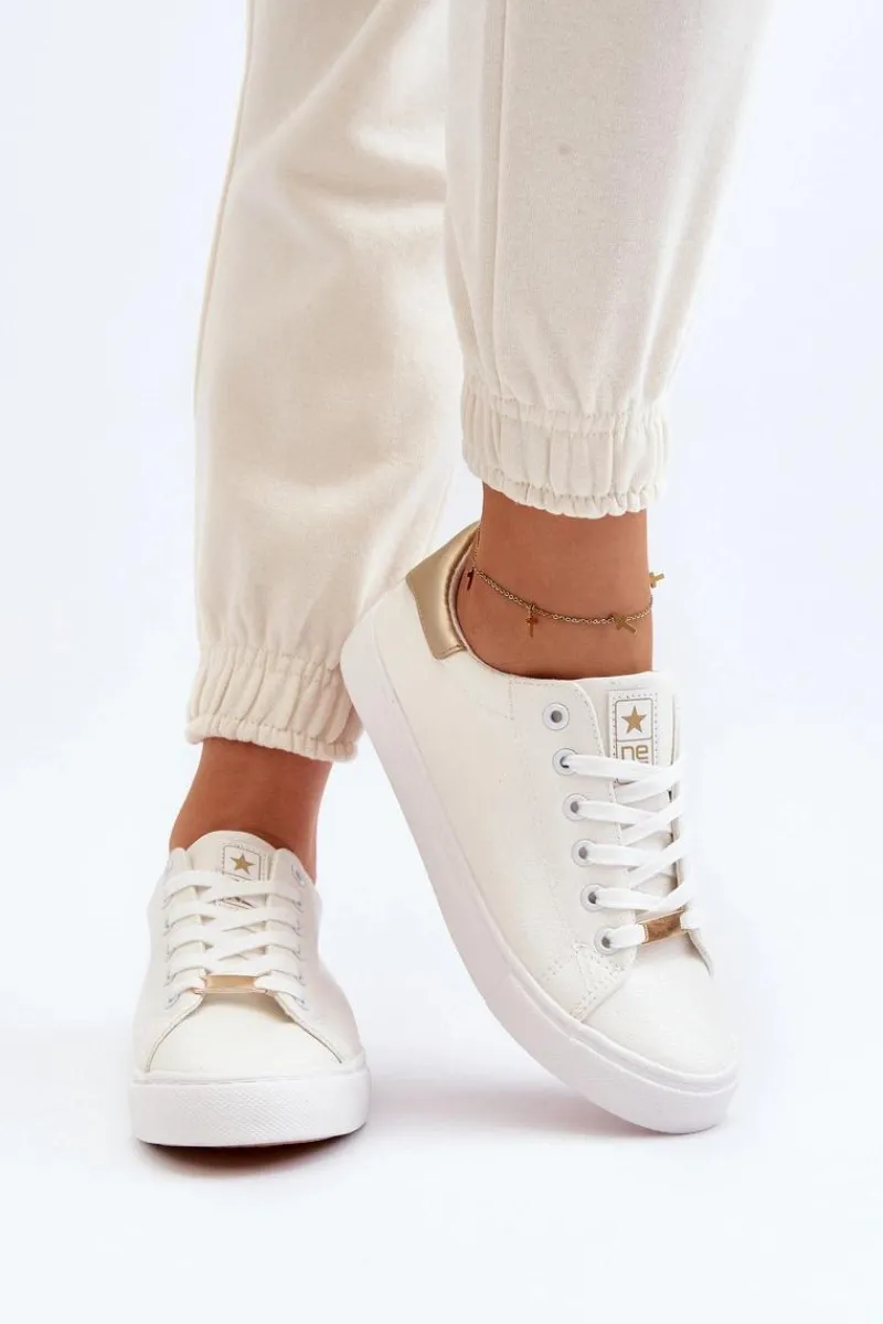 Sale Evento Trampki Damskie Eko Skóra Białe Tiraelle Biały