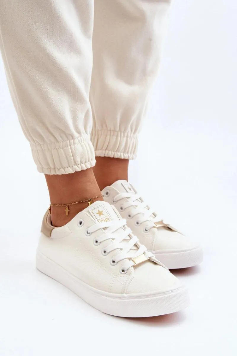 Sale Evento Trampki Damskie Eko Skóra Białe Tiraelle Biały