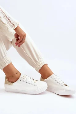 Sale Evento Trampki Damskie Eko Skóra Białe Tiraelle Biały