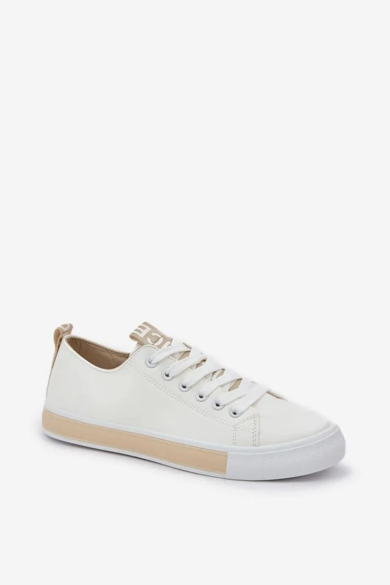 Trampki Damskie Niskie>Boto Trampki Damskie Klasyczne Złote Ville Złoty