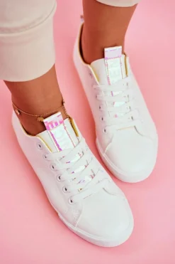 Trampki Damskie Niskie></noscript>Boto Trampki Damskie Klasyczne Żółte Ville