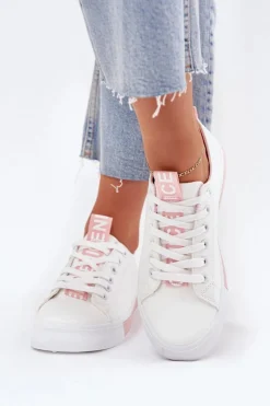 Trampki Damskie Niskie>Boto Trampki Damskie Klasyczne Różowe Ville