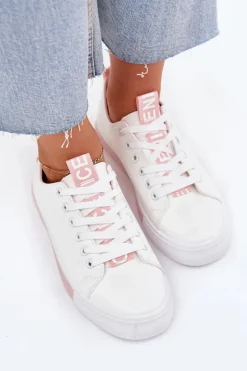 Trampki Damskie Niskie></noscript>Boto Trampki Damskie Klasyczne Różowe Ville