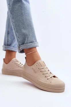 New Evento Trampki Damskie Materiałowe Beżowe Staneva