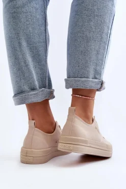 New Evento Trampki Damskie Materiałowe Beżowe Staneva