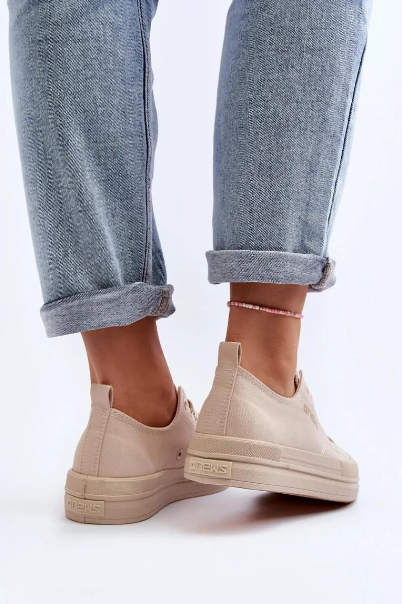 New Evento Trampki Damskie Materiałowe Beżowe Staneva