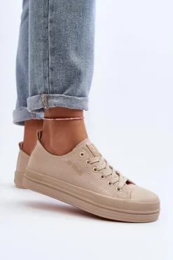 New Evento Trampki Damskie Materiałowe Beżowe Staneva