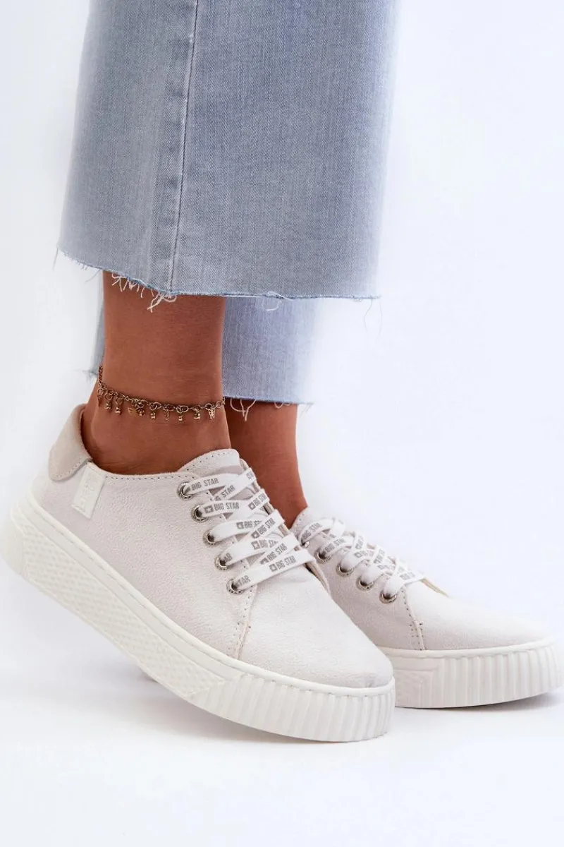 Trampki Damskie Big Star|Trampki Damskie Niskie>Big Star Shoes Trampki Damskie MEMORY FOAM SYSTEM BIG STAR NN276001 Białe Biały