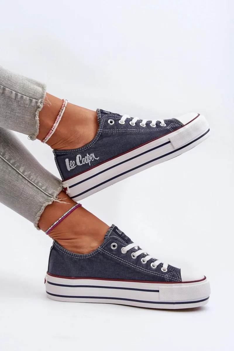 Discount Lee Cooper Trampki Damskie Na Grubej Podeszwie LCW-24-31-2220 Granatowe
