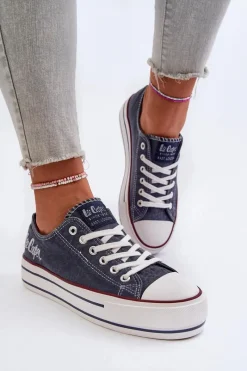 Discount Lee Cooper Trampki Damskie Na Grubej Podeszwie LCW-24-31-2220 Granatowe