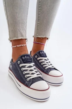 Discount Lee Cooper Trampki Damskie Na Grubej Podeszwie LCW-24-31-2220 Granatowe