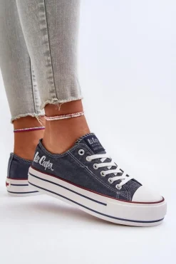 Discount Lee Cooper Trampki Damskie Na Grubej Podeszwie LCW-24-31-2220 Granatowe