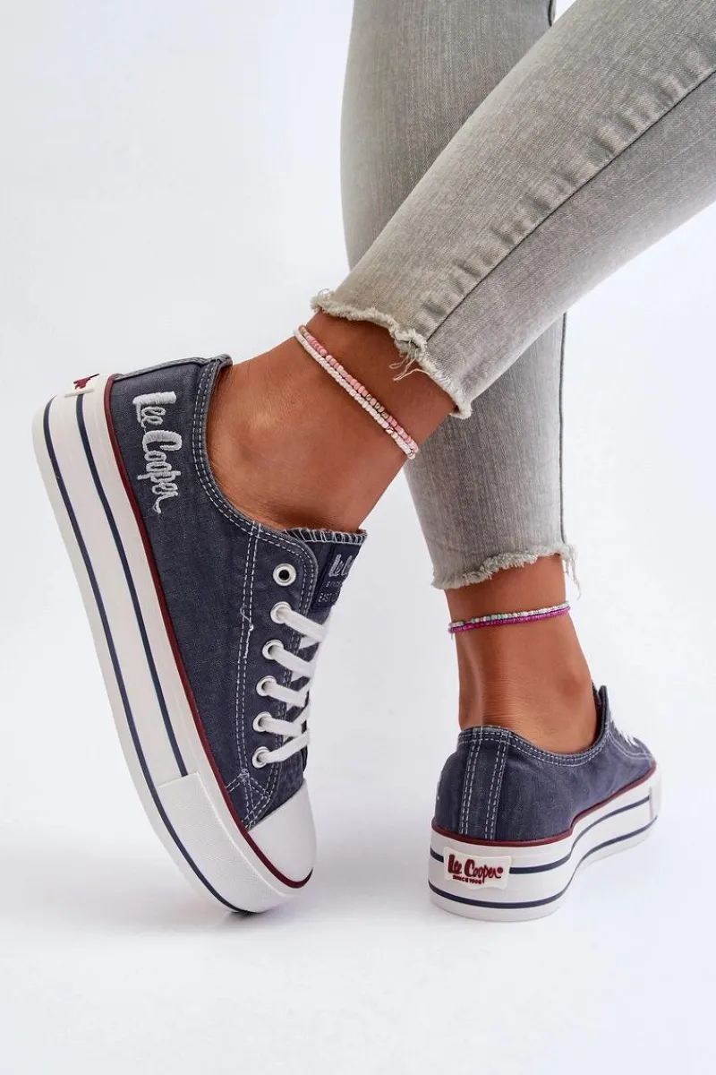 Discount Lee Cooper Trampki Damskie Na Grubej Podeszwie LCW-24-31-2220 Granatowe