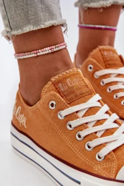 Outlet Lee Cooper Trampki Damskie Na Grubej Podeszwie LCW-24-31-2216 Pomarańczowe