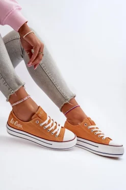 Outlet Lee Cooper Trampki Damskie Na Grubej Podeszwie LCW-24-31-2216 Pomarańczowe