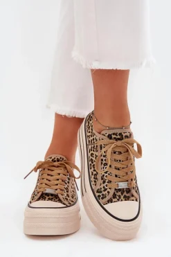 Best Trampki Damskie Na Masywnej Platformie Panterka Marinae Damskie Trampki Damskie Niskie