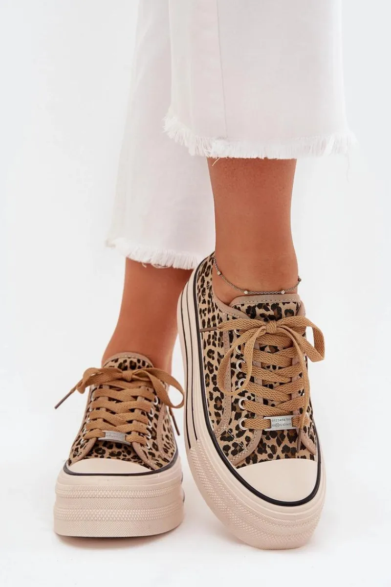 Best Trampki Damskie Na Masywnej Platformie Panterka Marinae Damskie Trampki Damskie Niskie