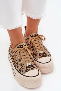 Best Trampki Damskie Na Masywnej Platformie Panterka Marinae Damskie Trampki Damskie Niskie