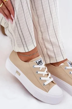 Outlet Trampki Damskie Na Platformie ISLA C WOMEN LOW 50251001 Beżowe Damskie Trampki Damskie Niskie