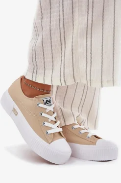 Outlet Trampki Damskie Na Platformie ISLA C WOMEN LOW 50251001 Beżowe Damskie Trampki Damskie Niskie