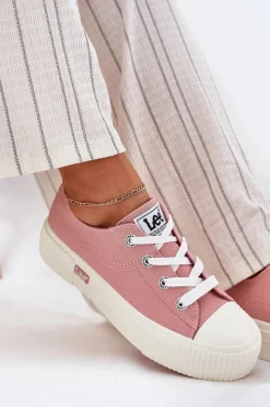 Trampki Damskie Na Platformie ISLA C WOMEN LOW 50251001 Różowe Damskie Trampki Damskie Niskie