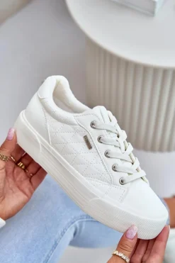 Best Trampki Damskie Na Platformie Ocieplane Big Star OO274A464 Białe Damskie Trampki Damskie Big Star|Trampki Damskie Niskie