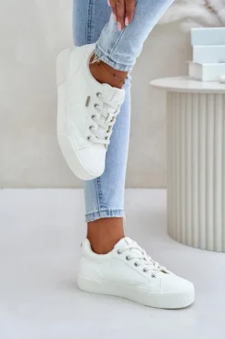 Best Trampki Damskie Na Platformie Ocieplane Big Star OO274A464 Białe Damskie Trampki Damskie Big Star|Trampki Damskie Niskie