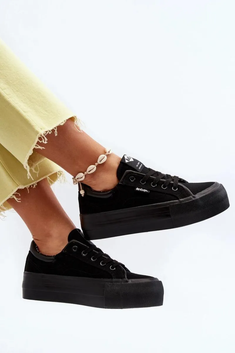 Clearance Trampki Damskie Na Platformie LCW-24-31-2180 Czarne Damskie Trampki Damskie Niskie