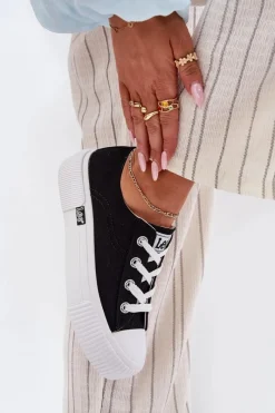 Outlet Lee Trampki Damskie Na Platformie ISLA C WOMEN LOW 50251001 Czarne Czarny