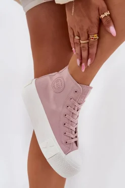 Trampki Damskie Big Star|Trampki Damskie Wysokie>Big Star Shoes Trampki Damskie Na Platformie Big Star RR274739 Różowe Różowy