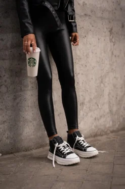 Trampki Ocieplane|Trampki Damskie Big Star></noscript>Big Star Shoes Trampki Damskie Na Platformie Eko Skórzane Big Star OO274063 Czarne Czarny