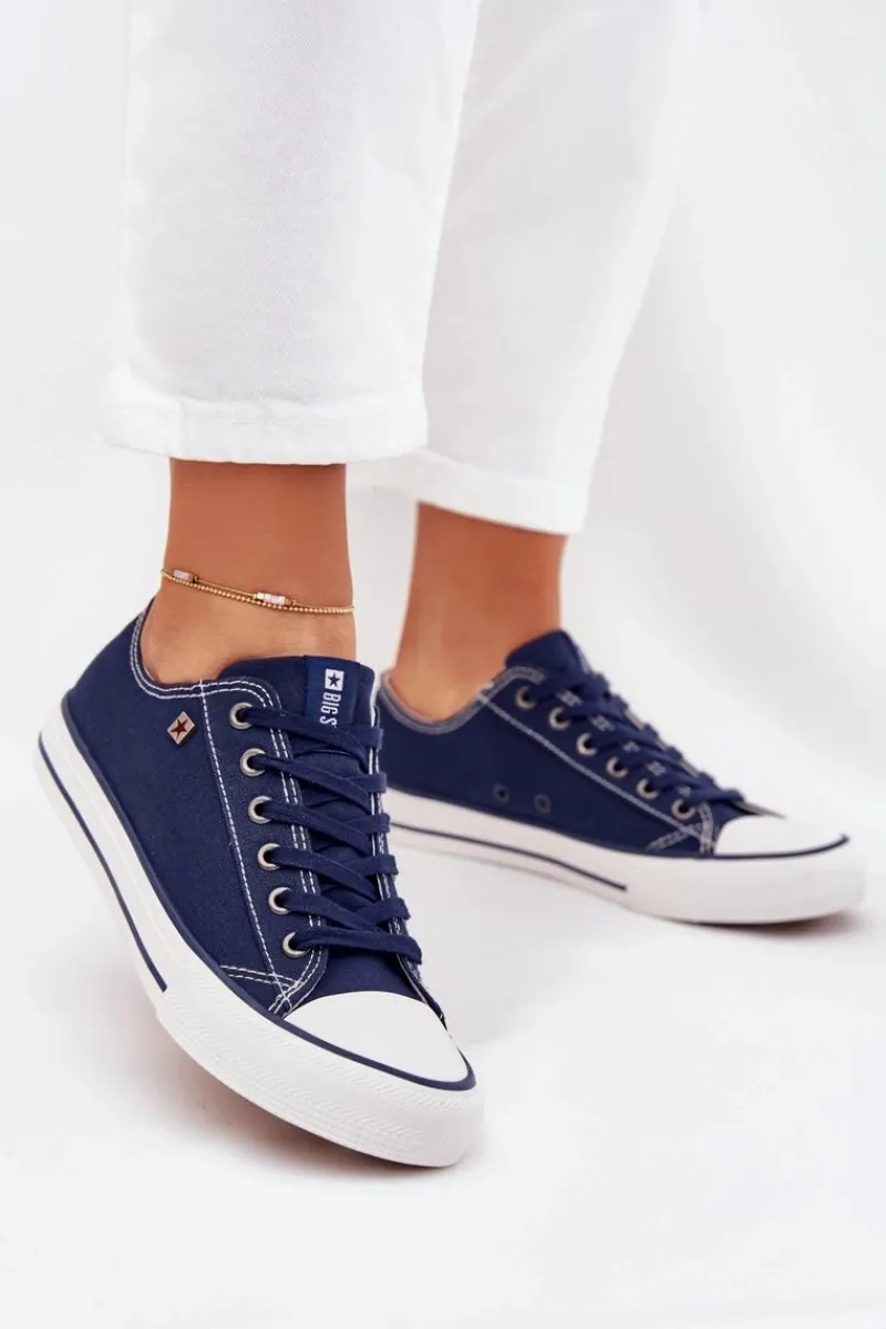 Best Trampki Damskie Niskie Big Star DD274A235 Granatowe Damskie Trampki Damskie Big Star|Trampki Damskie Niskie