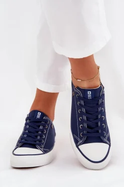 Best Trampki Damskie Niskie Big Star DD274A235 Granatowe Damskie Trampki Damskie Big Star|Trampki Damskie Niskie