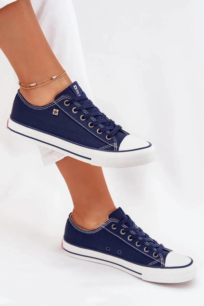 Best Trampki Damskie Niskie Big Star DD274A235 Granatowe Damskie Trampki Damskie Big Star|Trampki Damskie Niskie